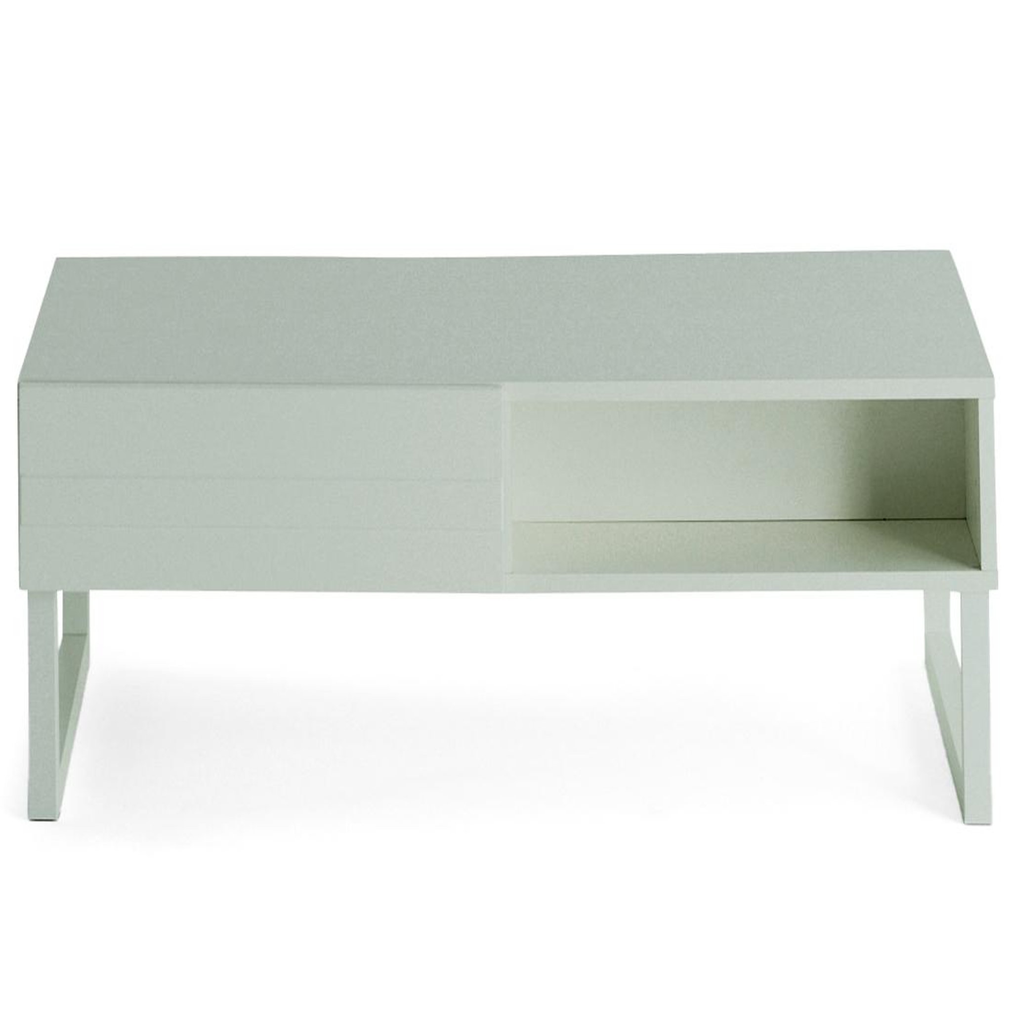 Voir la diapositive 3 : BEST MOBILIER Sofia - table basse - vert sauge mat - 1 niche - 110 cm