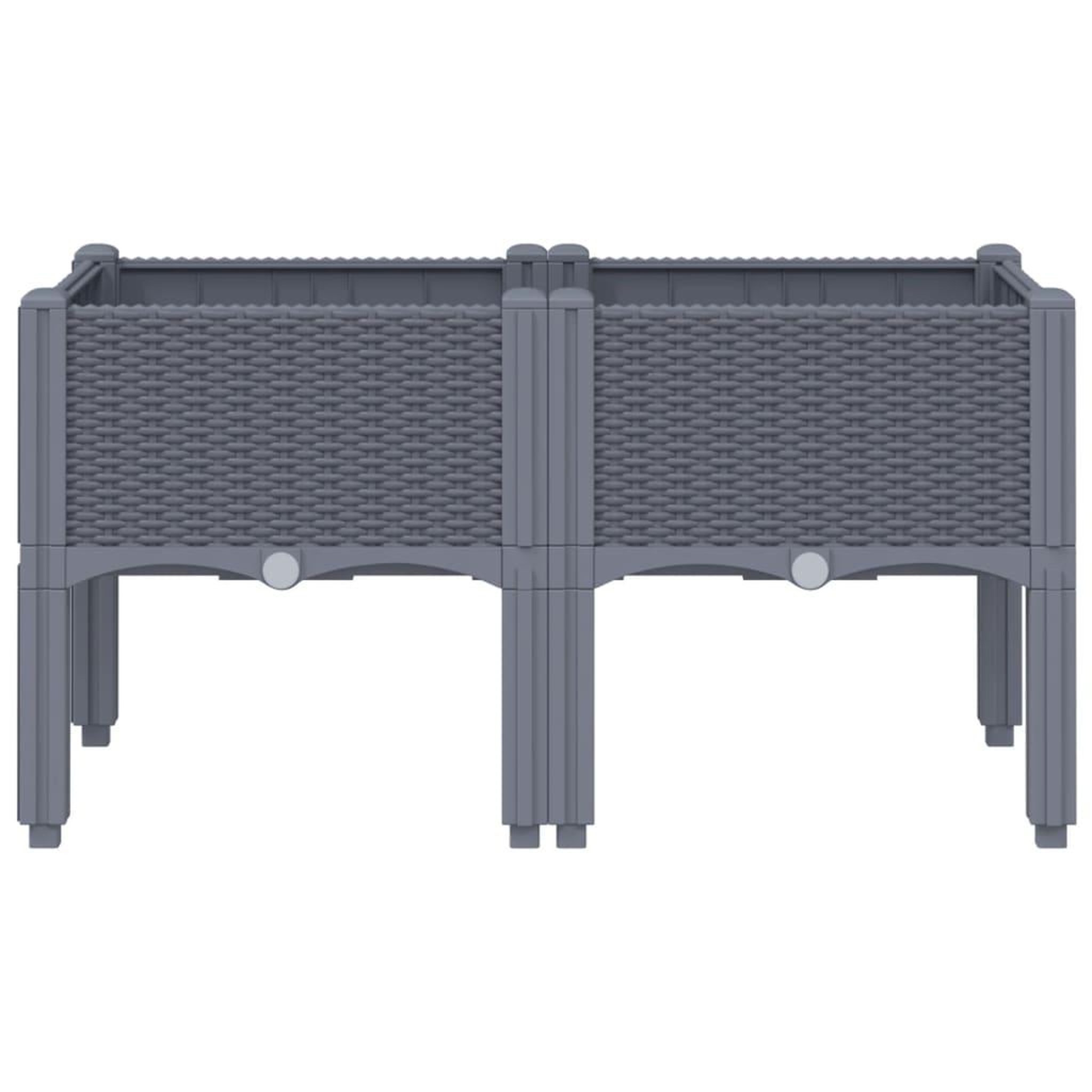Voir la diapositive 3 : VIDAXL Jardiniere avec pieds bleu gris 80x40x42 cm PP