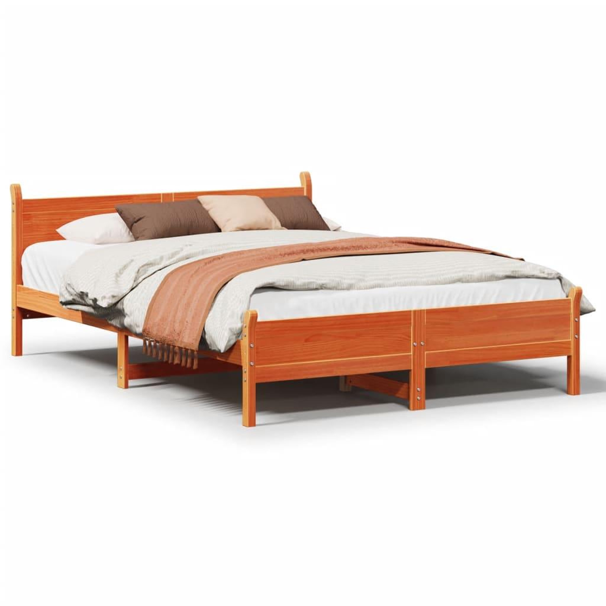 Voir la diapositive 2 : VIDAXL Cadre de lit sans matelas cire marron 120x200cm bois pin massif