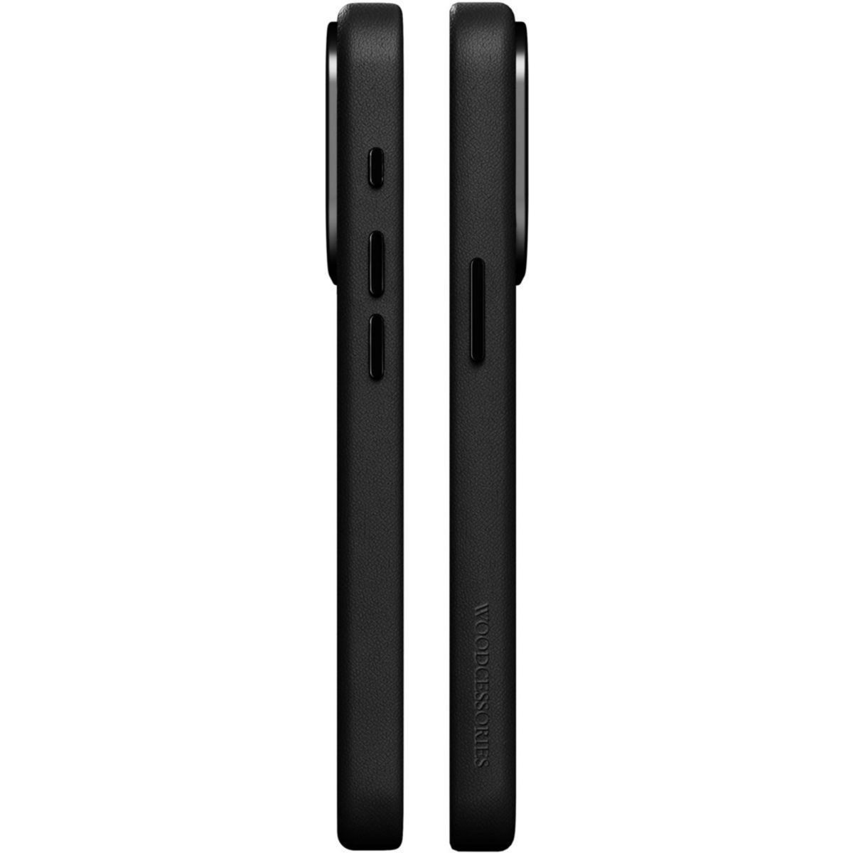 WOODCESSORIES Coque iPhone 15 Pro Cuir noir