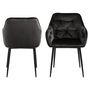 Voir la diapositive 4 : TOILINUX Lot de 2 Chaises de salle à manger Florie avec accoudoirs effet velours
