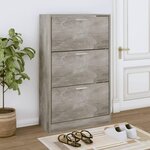 VIDAXL Armoire a chaussures Gris beton 63x24x103 cm Bois d'ingenierie