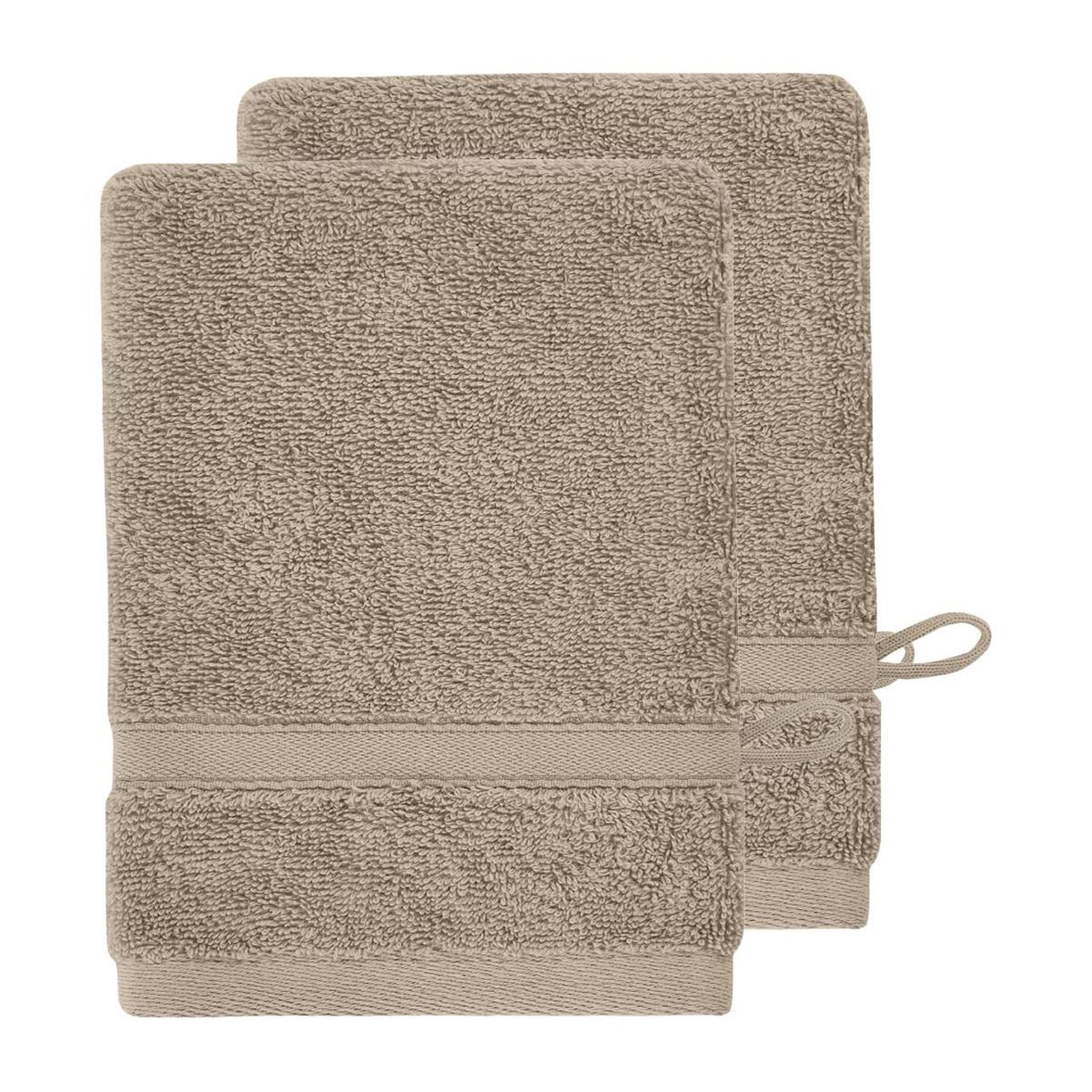 Sensei Maison Lot de 2 gants en coton biologique 520 g/m² BIO ORGANIKA. Coloris disponibles : Gris, Bleu, Rose, Jaune, Marron, Blanc