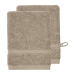 Sensei Maison Lot de 2 gants en coton biologique 520 g/m² BIO ORGANIKA. Coloris disponibles : Rose, Gris, Marron, Bleu, Blanc, Vert, Jaune