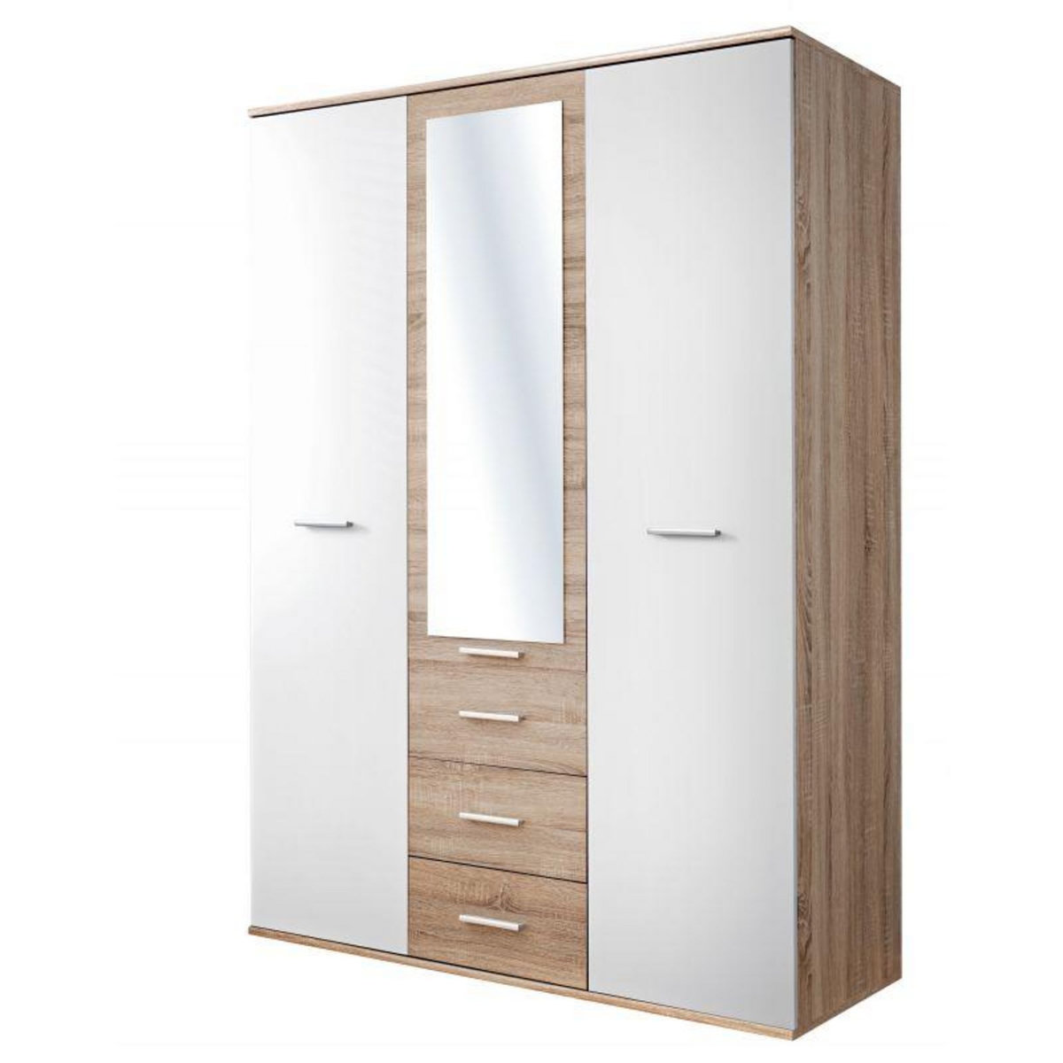 Paris Prix Armoire 3 Portes  Dino  191cm Chêne & Blanc