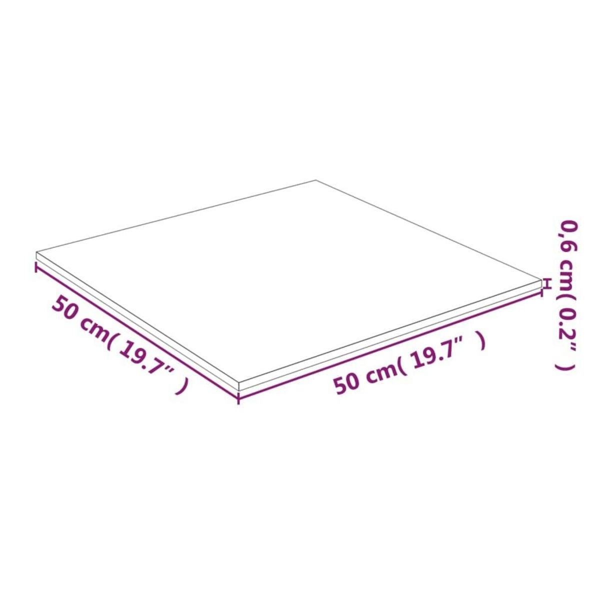 VIDAXL Dessus de table Transparent 50x50 cm Verre trempe