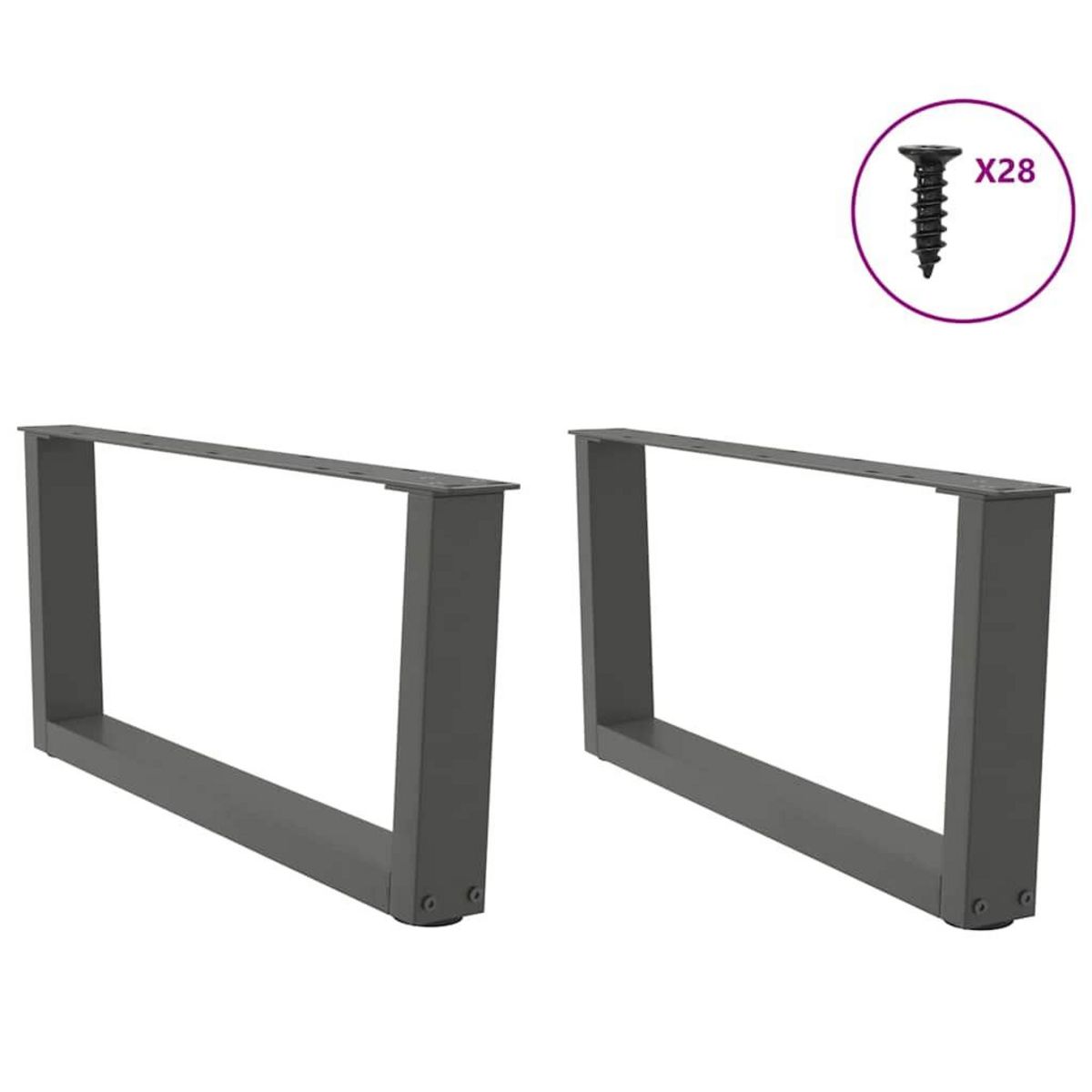 VIDAXL Pieds de table a manger forme V 2 pcs anthracite 70x(30-31,3)cm