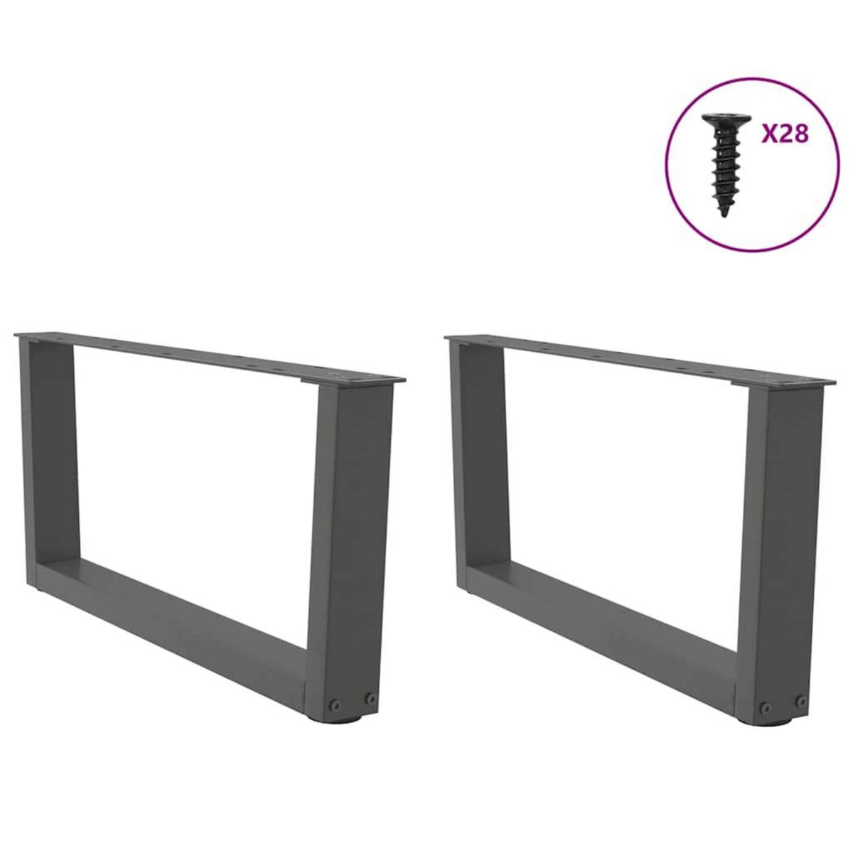 VIDAXL Pieds de table a manger forme V 2 pcs anthracite 70x(30-31,3)cm