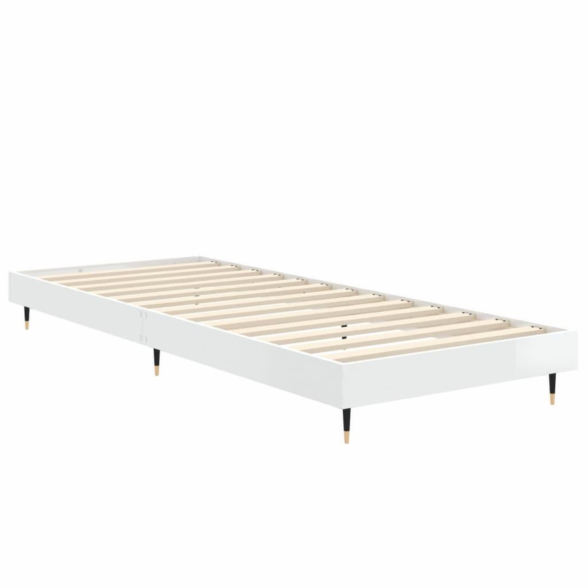 Voir la diapositive 5 : VIDAXL Cadre de lit sans matelas blanc brillant 75x190 cm