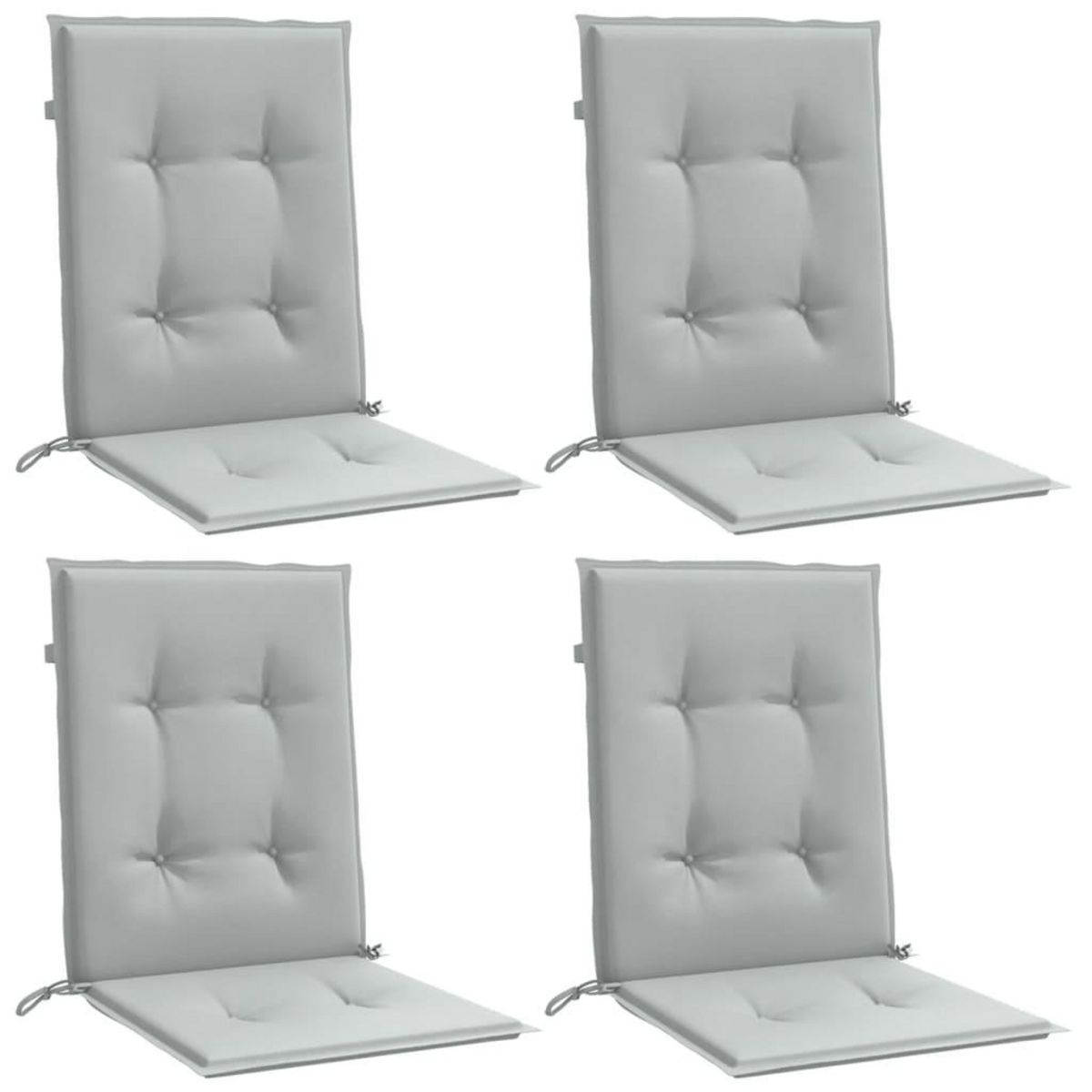 VIDAXL Coussins de chaise a dossier bas lot de 4 gris clair melange