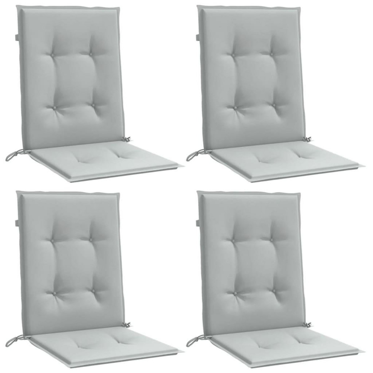 VIDAXL Coussins de chaise a dossier bas lot de 4 gris clair melange