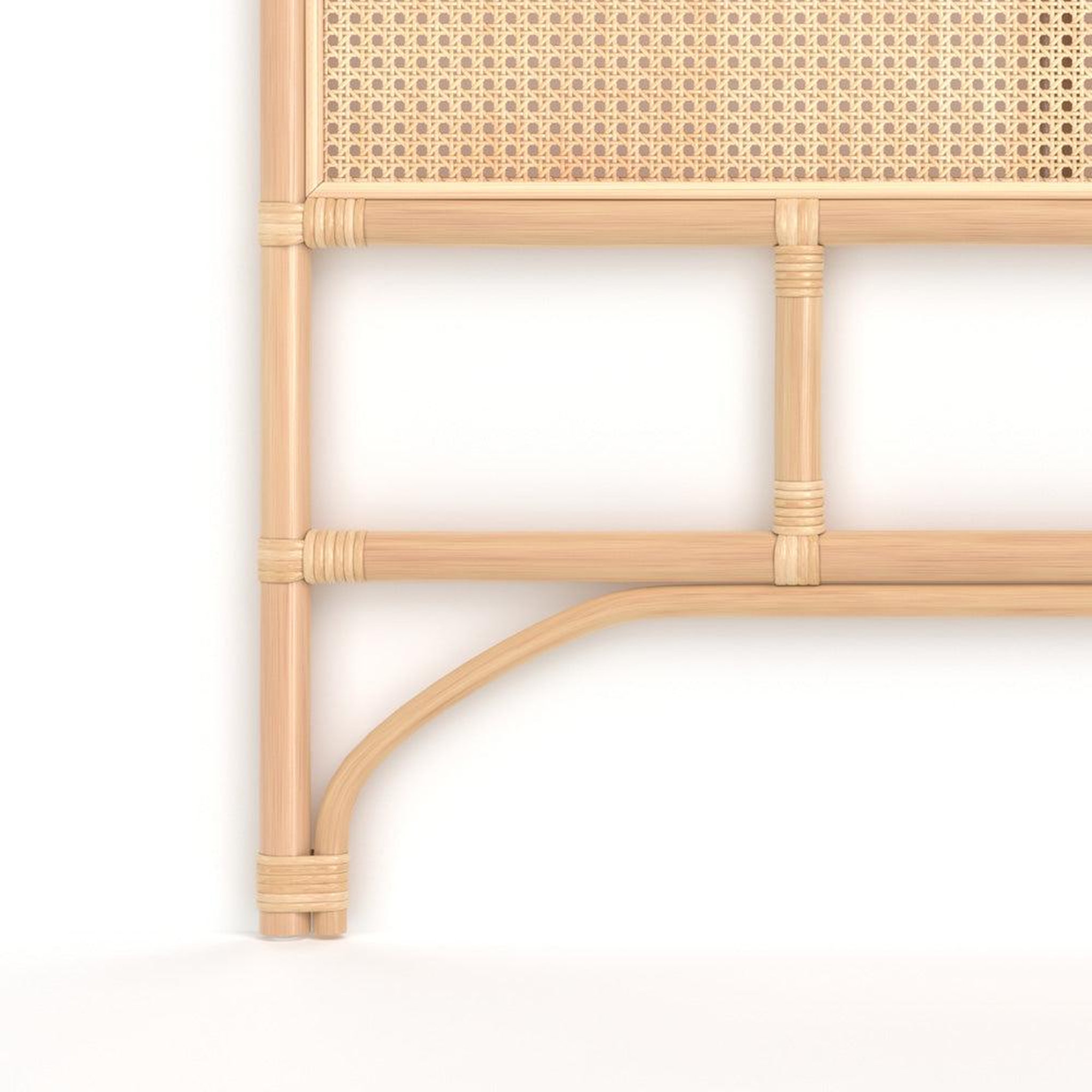 Voir la diapositive 6 : MAISON PAVANE Tête de lit en rotin et cannage 90 cm-naïra