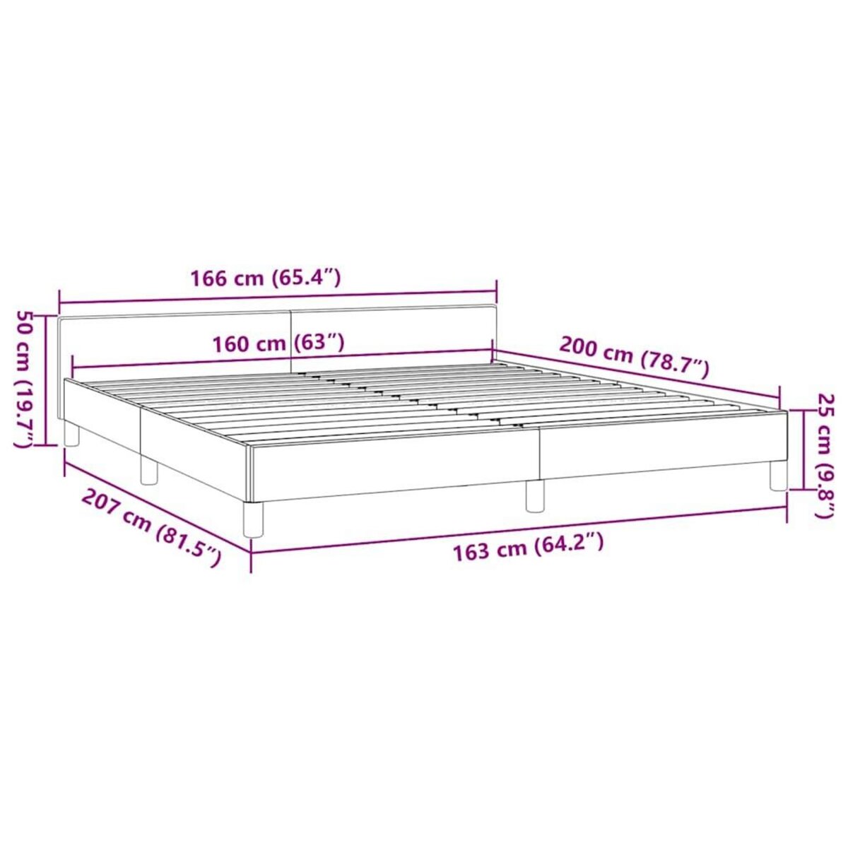 VIDAXL Cadre de lit sans matelas creme 160x200 cm tissu
