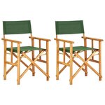 VIDAXL Chaises de metteur en scene lot de 2 bois massif d'acacia vert
