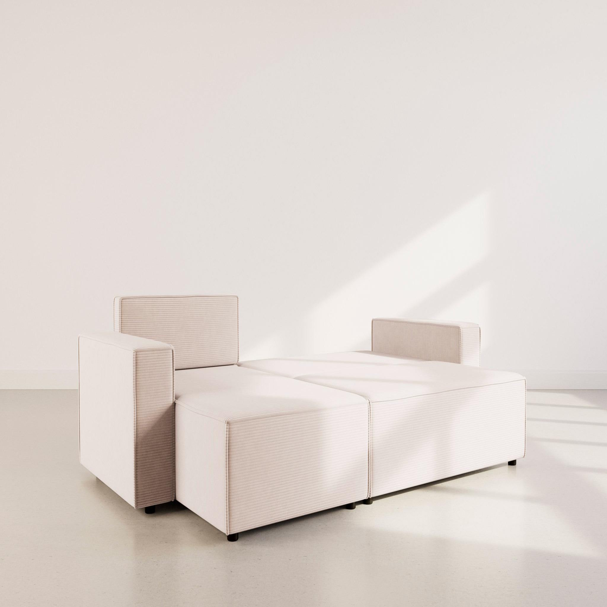 Voir la diapositive 4 : BEST MOBILIER Hector - canapé d'angle réversible 4 places convertible avec coffre en velours côtelé