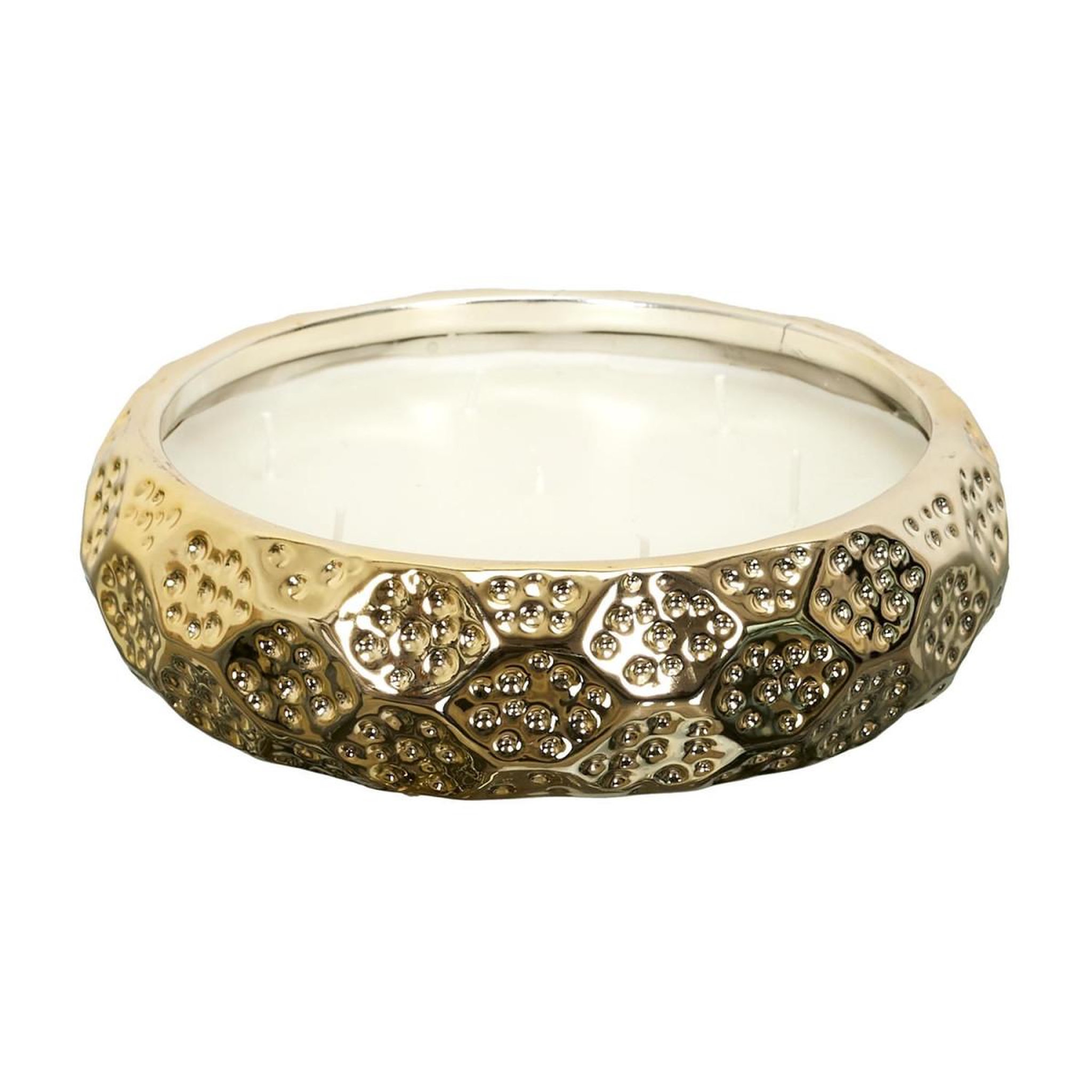 The Home Deco Factory Bougie parfumée en céramique  7 mèches  20cm or