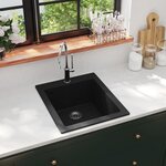VIDAXL Evier de cuisine Granite Noir