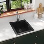 Voir la diapositive 1 : VIDAXL Evier de cuisine Granite Noir