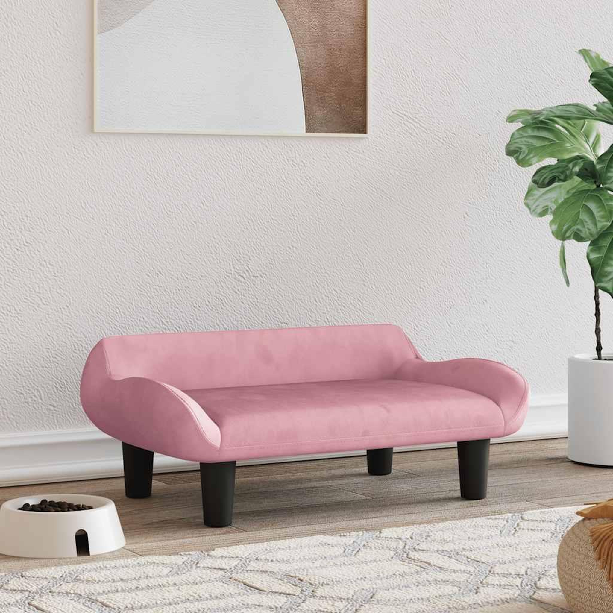 VIDAXL Lit pour chien rose 70x40x24 cm velours