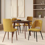 Voir la diapositive 5 : Rendez vous déco Pack 4 chaises en velours jaune-Pénélope