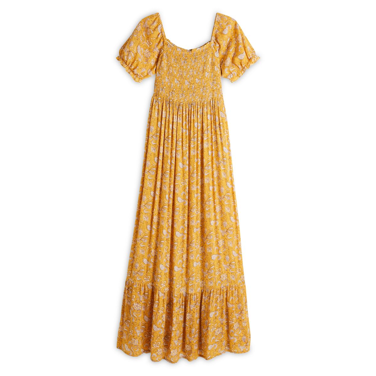 IN EXTENSO Robe longue jaune fleuris femme