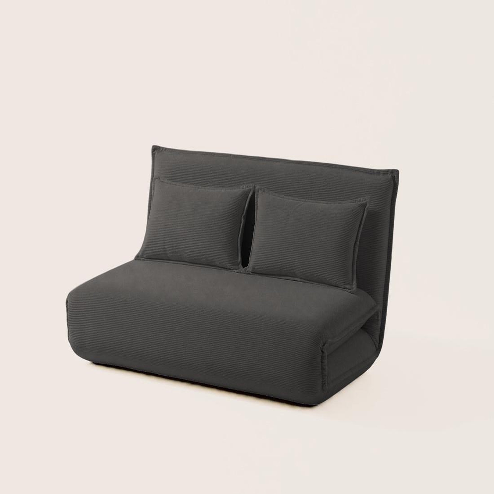 Voir la diapositive 3 : BEST MOBILIER Candice - banquette 2 places convertible clic-clac en velours côtelé