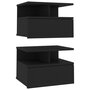 Voir la diapositive 2 : VIDAXL Tables de chevet flottantes 2 pcs Noir Bois d'ingenierie