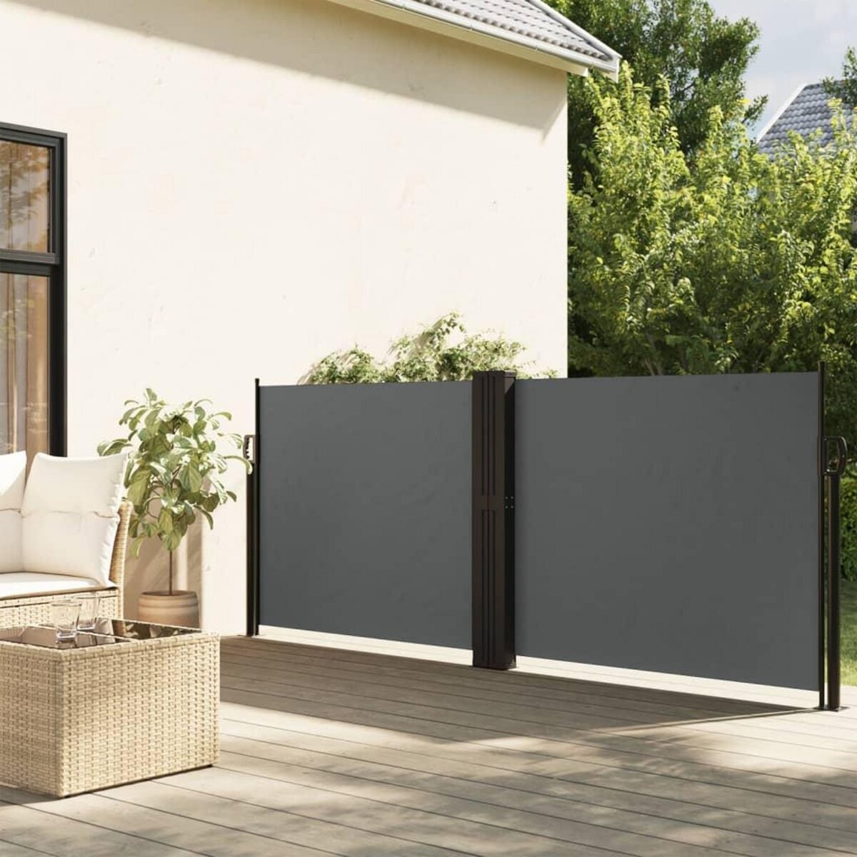 VIDAXL Auvent lateral retractable anthracite 140x1200 cm