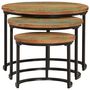 Voir la diapositive 4 : VIDAXL Tables gigognes 3 pcs bois massif de recuperation