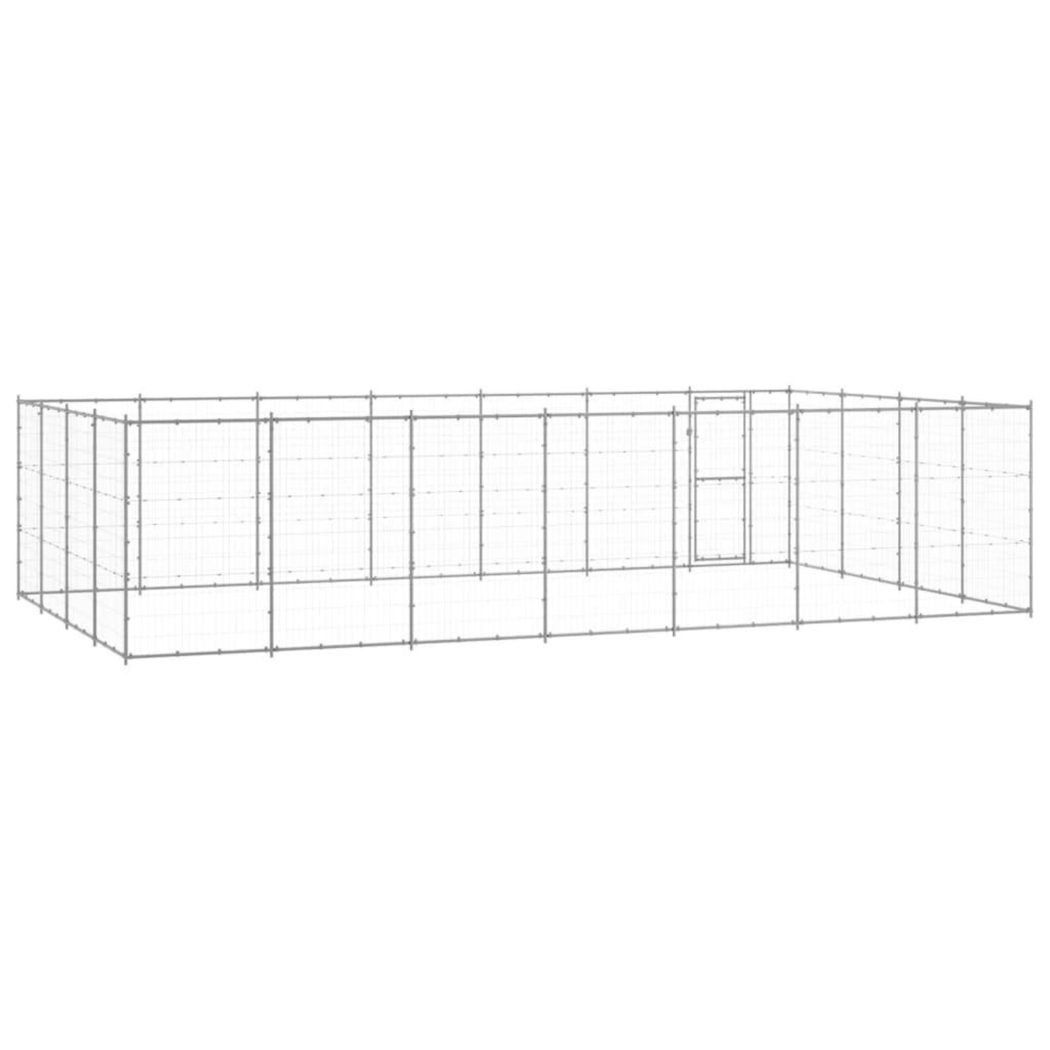 Voir la diapositive 4 : VIDAXL Chenil exterieur Acier galvanise 33,88 m²