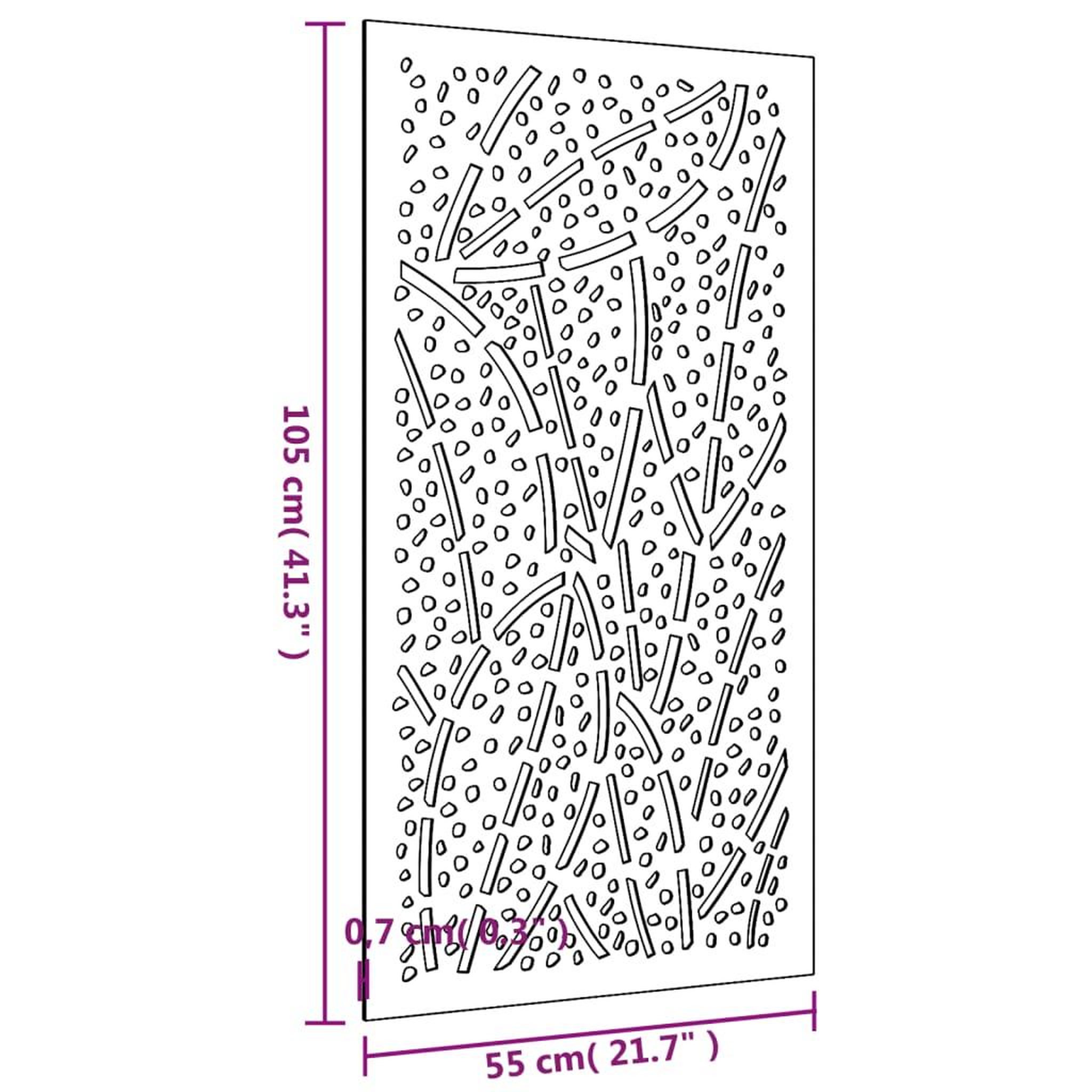 Voir la diapositive 6 : VIDAXL Decoration murale jardin 105x55 cm acier corten design feuille