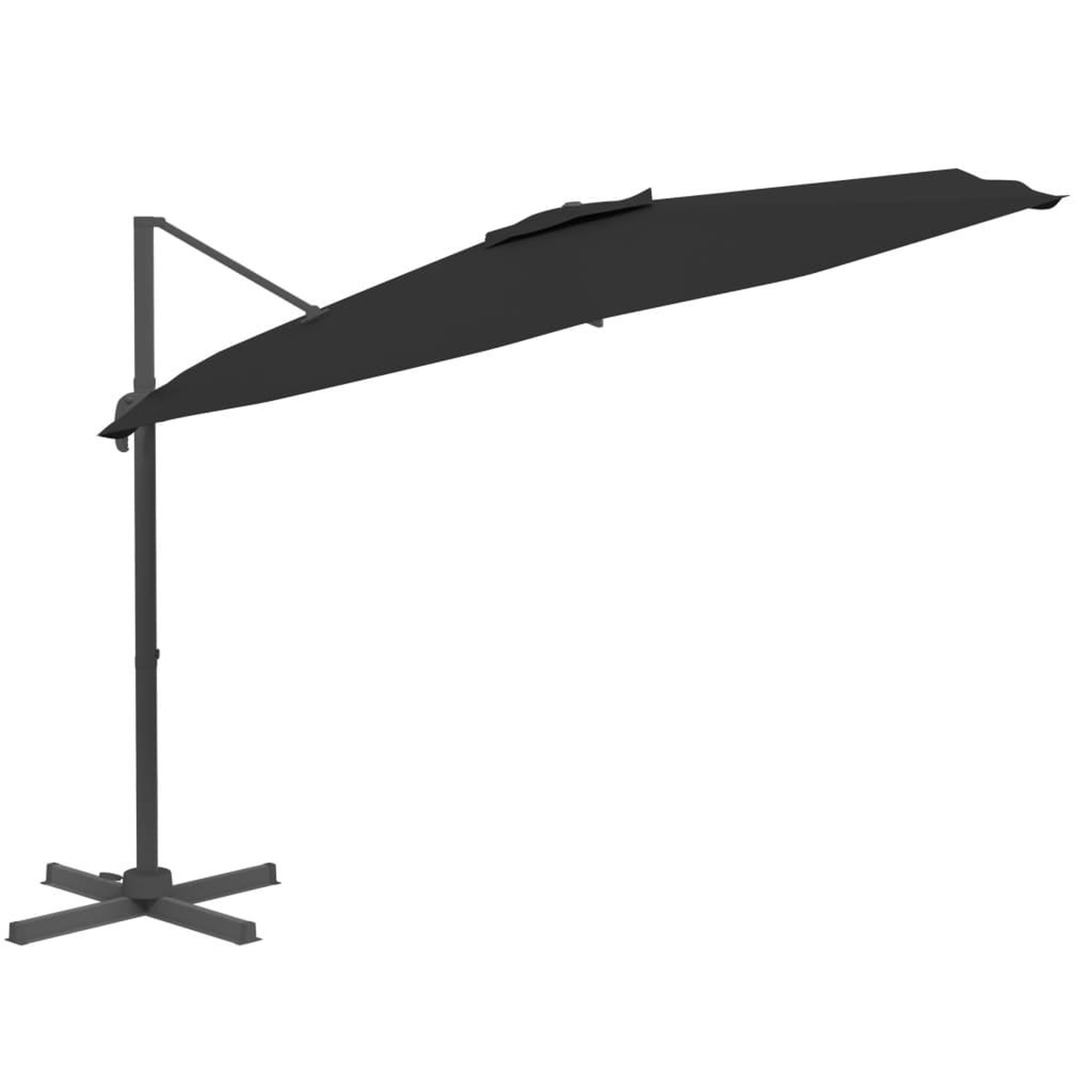 Voir la diapositive 3 : VIDAXL Parasol deporte avec mat en aluminium Noir 300x300 cm