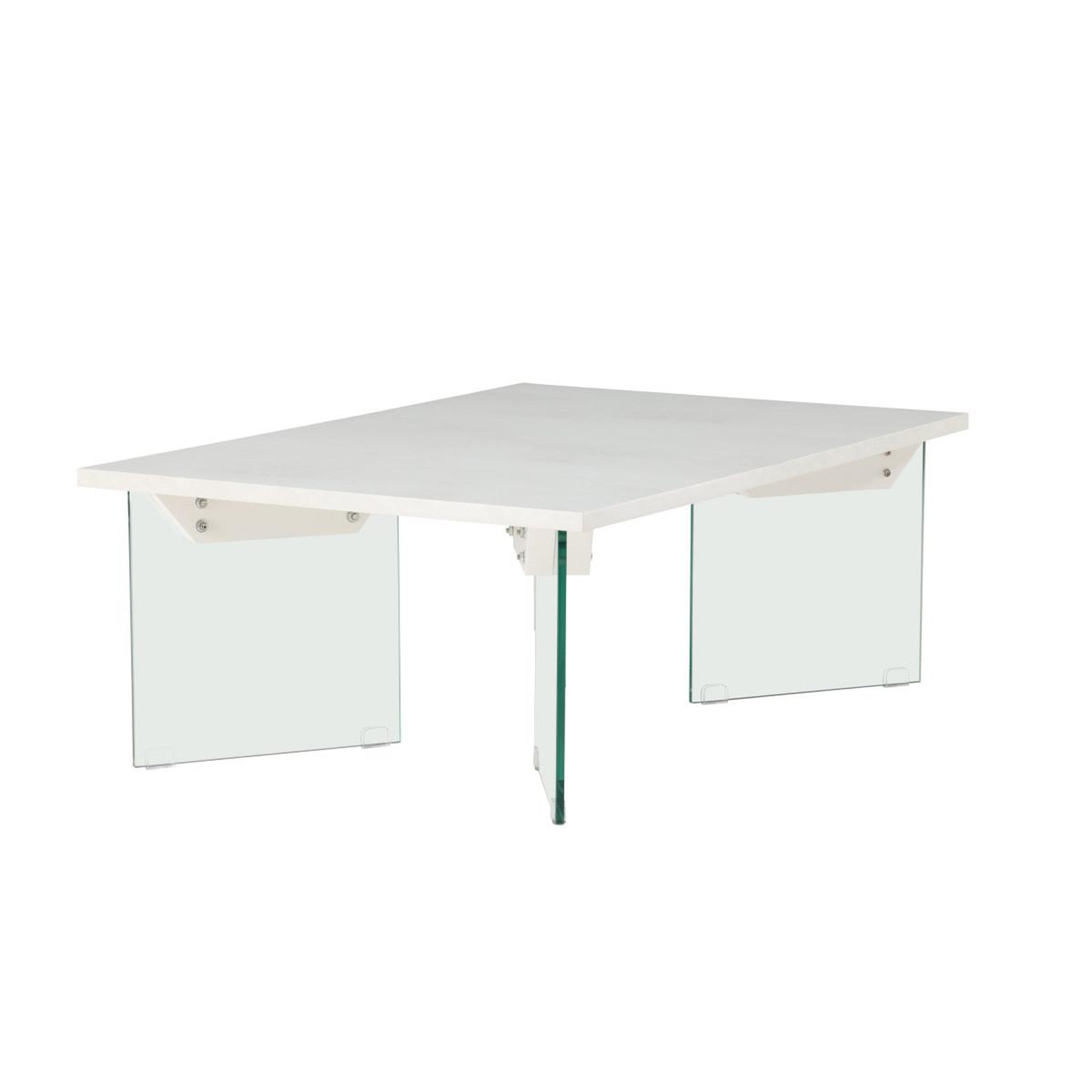 Voir la diapositive 4 : Paris Prix Table basse en verre  ester  120cm blanc