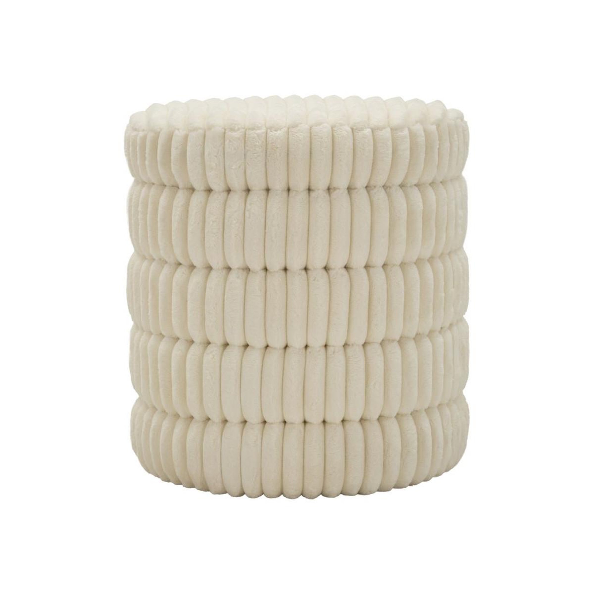 Paris Prix Pouf en tissu côtelé  goteborg levels  46cm blanc