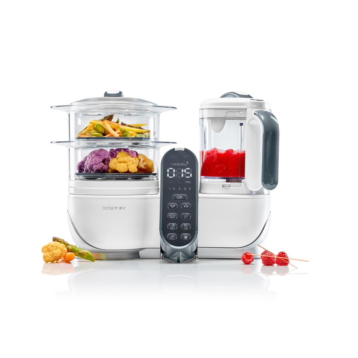 BABYMOOV Robot cuiseur, vapeur mixeur Nutribaby+ - Blanc