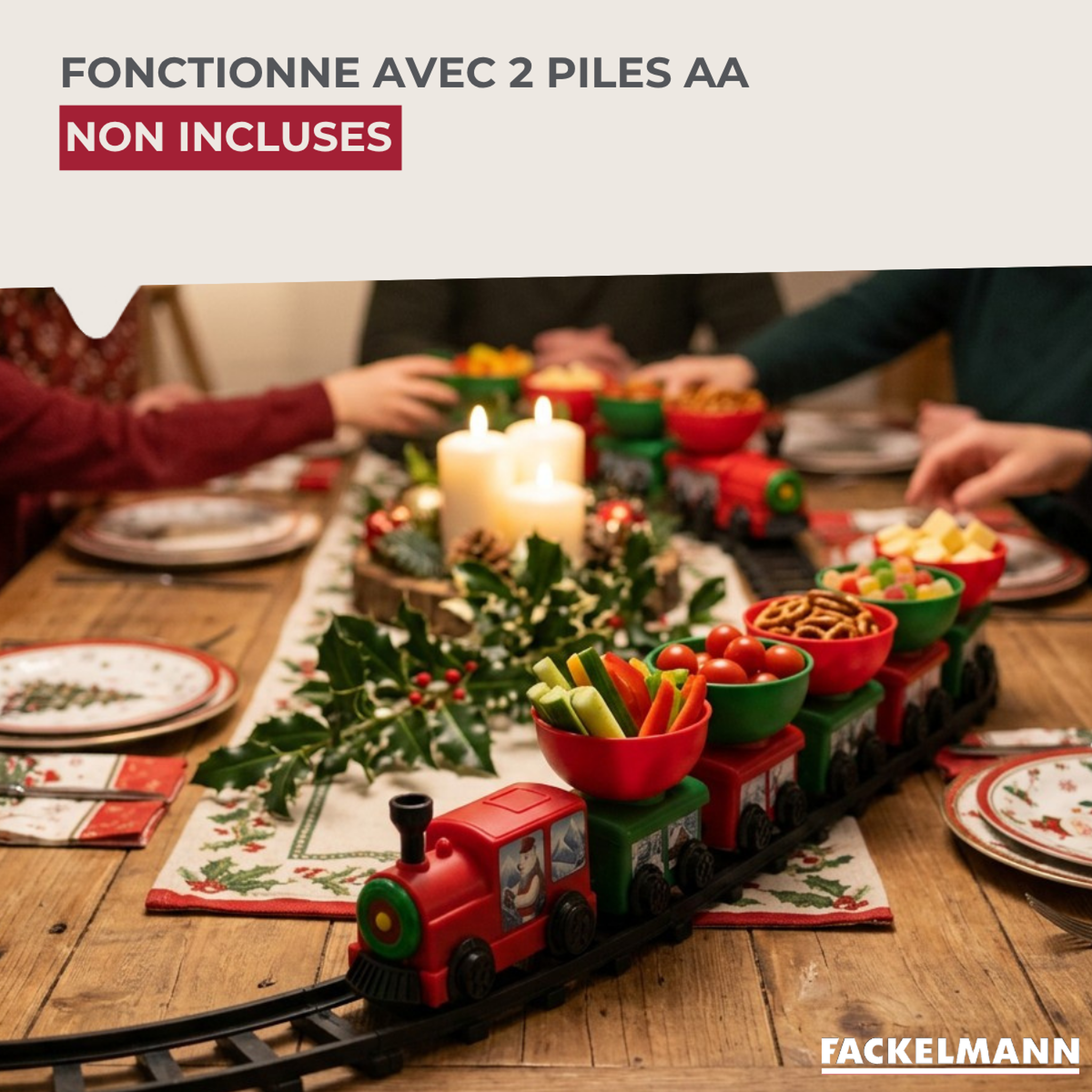 Voir la diapositive 4 : Fackelmann Décoration de noël train de table pour apéritif, fondue savoyarde fackelmann
