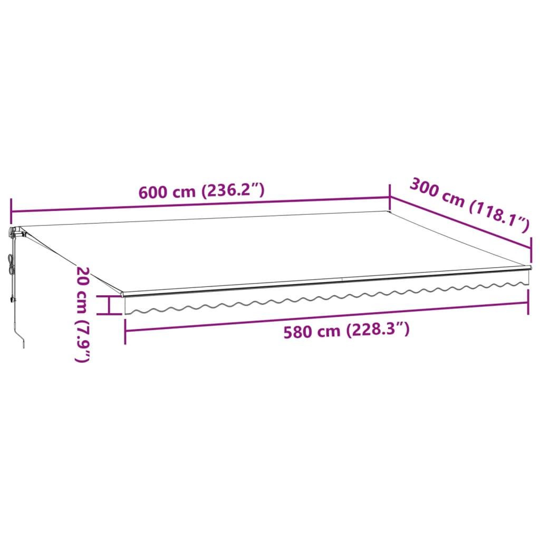 Voir la diapositive 6 : VIDAXL Auvent retractable automatique avec LED marron 600x300 cm