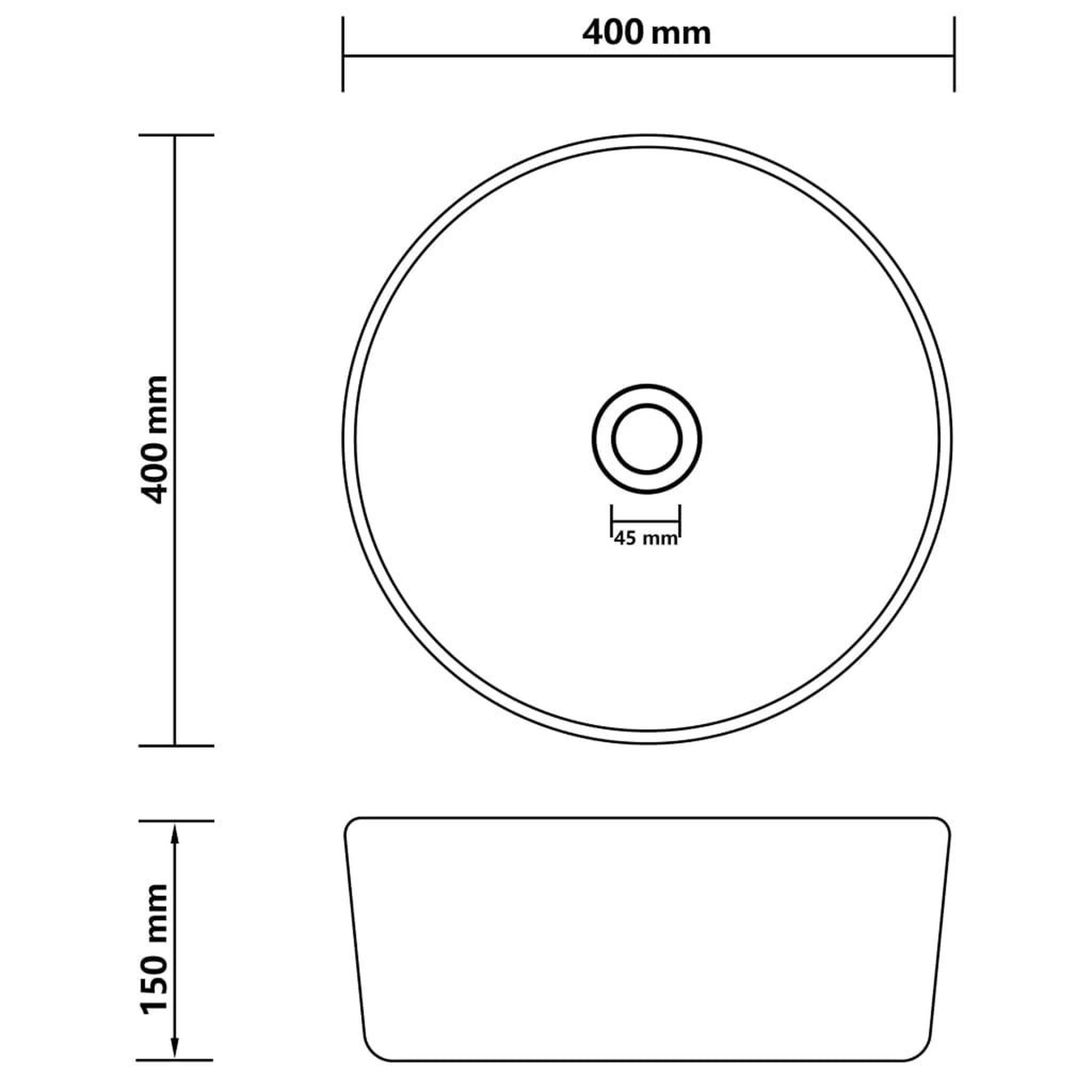 Voir la diapositive 6 : VIDAXL Lavabo rond de luxe Creme mat 40x15 cm Ceramique