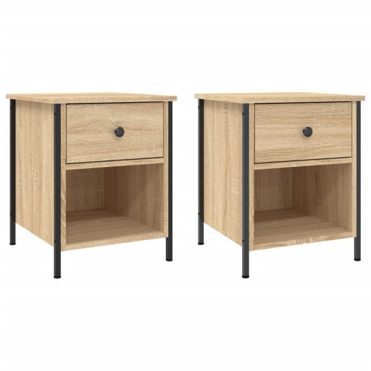 VIDAXL Tables de chevet 2 pcs chêne sonoma 40x42x50 cm bois ingénierie