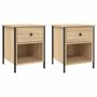 Voir la diapositive 2 : VIDAXL Tables de chevet 2 pcs chêne sonoma 40x42x50 cm bois ingénierie