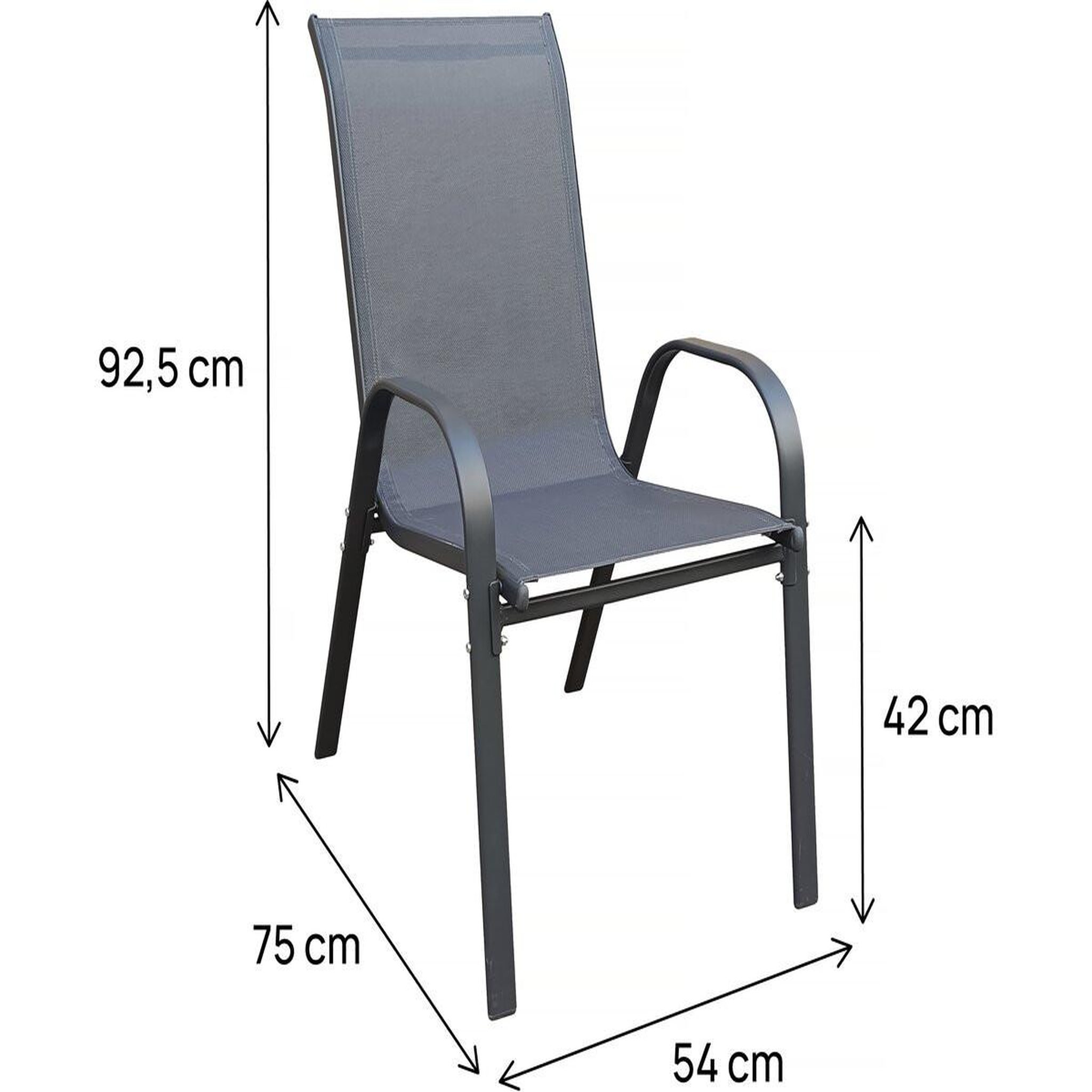Voir la diapositive 3 : Habitat et Jardin Fauteuil jardin textilène  cordoba  - phoenix - lot de 2 - anthracite