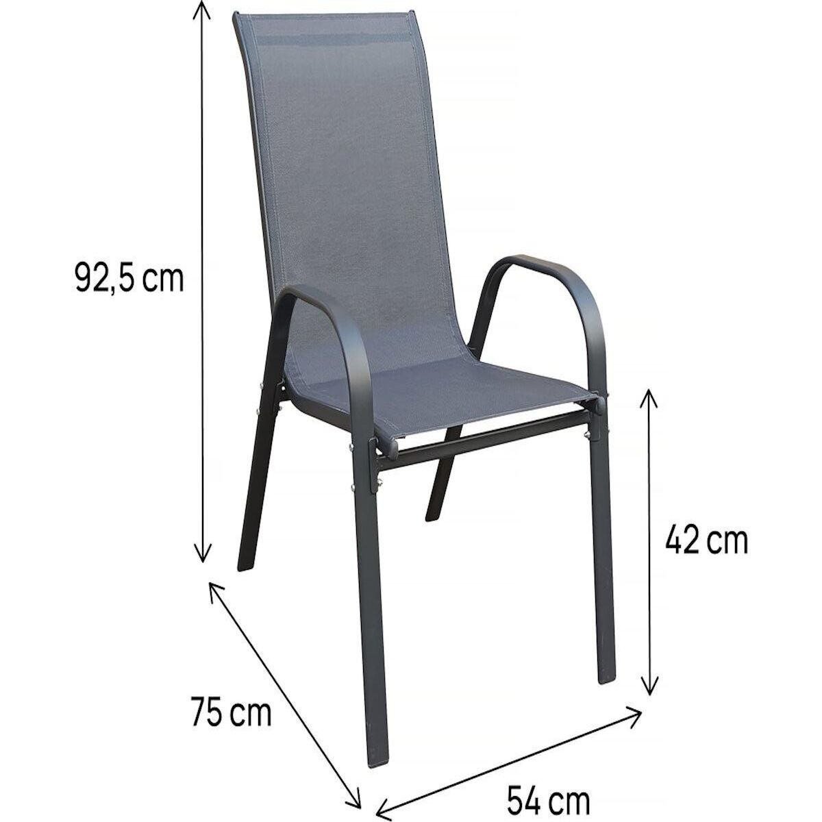 Habitat et Jardin Fauteuil jardin textilène  Cordoba  - Phoenix - Lot de 2 - Anthracite