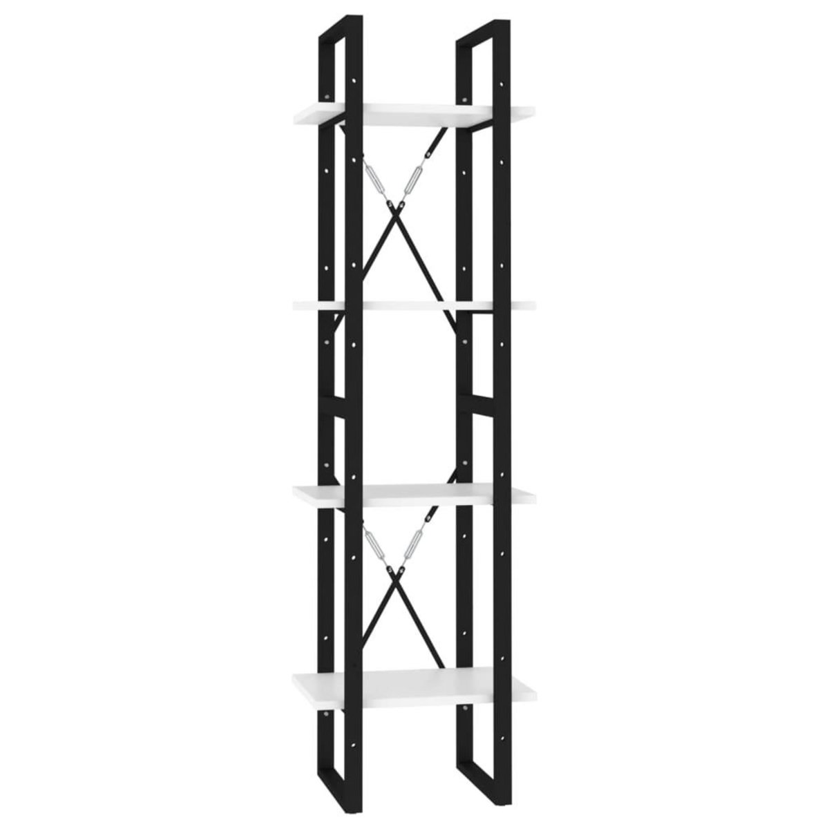 VIDAXL Bibliotheque a 4 niveaux blanc 40x30x140 cm bois d'ingenierie
