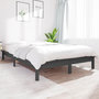 Voir la diapositive 2 : VIDAXL Cadre de lit sans matelas gris 140x190 cm bois de pin massif