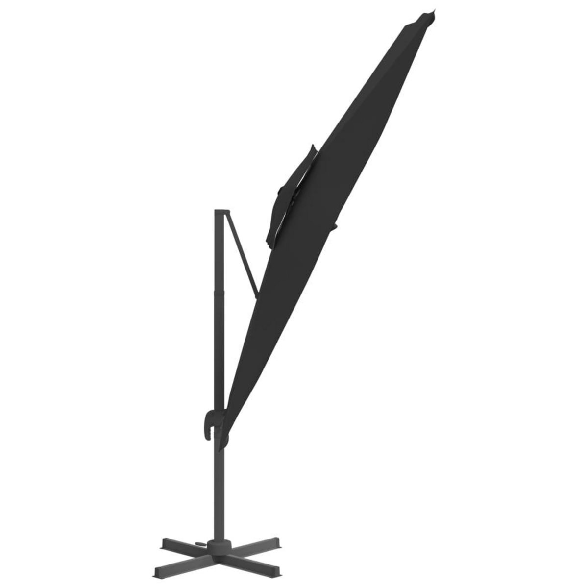 VIDAXL Parasol cantilever a double toit Noir 300x300 cm