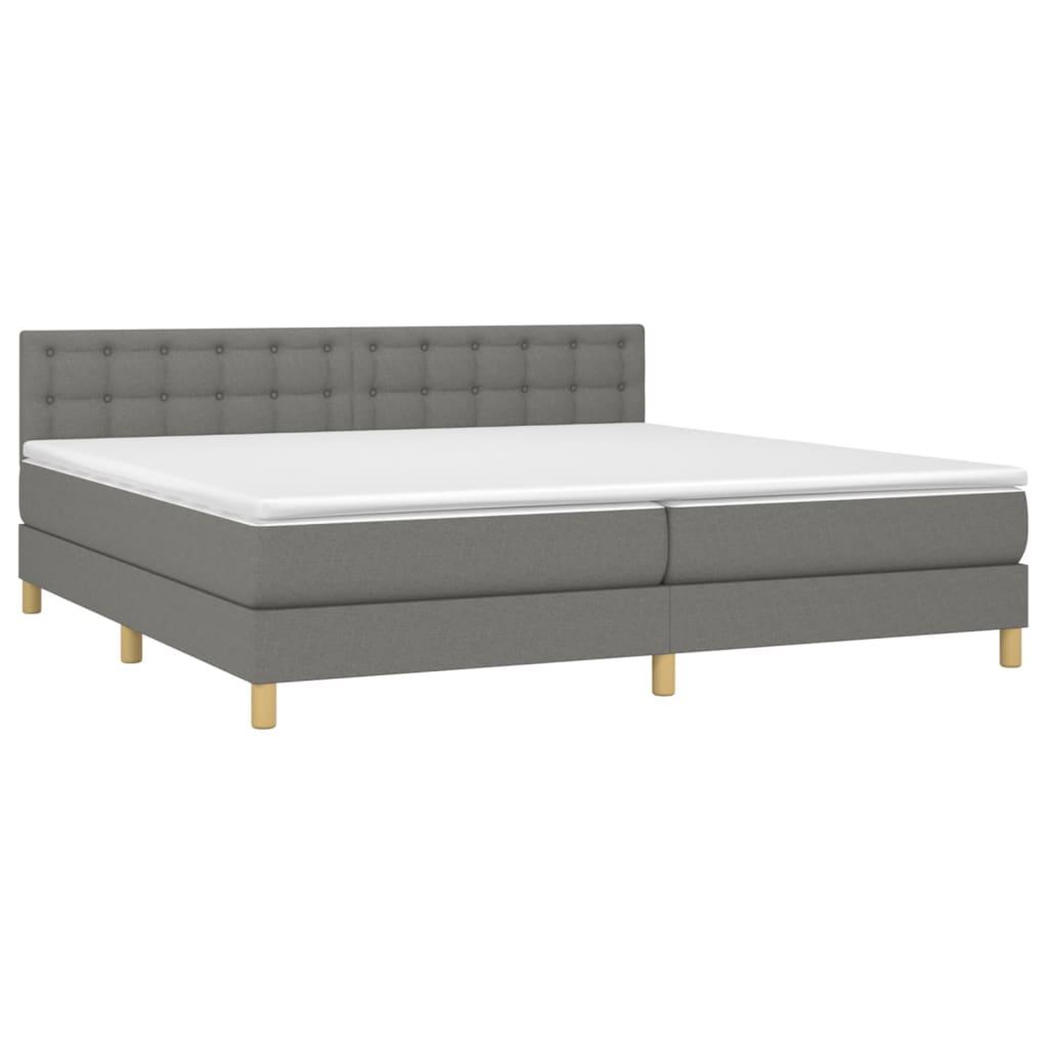 Voir la diapositive 3 : VIDAXL Sommier a lattes de lit et matelas et LED Gris fonce 200x200 cm