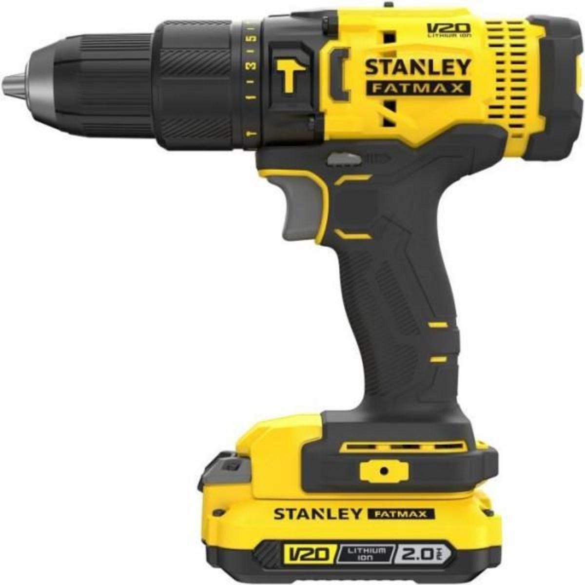 Stanley Perceuse visseuse a percussion 50 Nm - Lithium 18V - 2 Batteries 2Ah - STANLEY FATMAX V20 - SFMCD711D22-QW