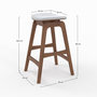 Voir la diapositive 4 : Rendez vous déco Lot de 2 tabourets pour îlot central 65,5 cm en bois et tissu gris-Jude