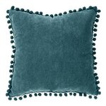ATMOSPHERA Coussin à Pompons  Jao  40x40cm Bleu Canard