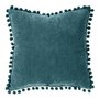 Voir la diapositive 1 : ATMOSPHERA Coussin à Pompons  Jao  40x40cm Bleu Canard